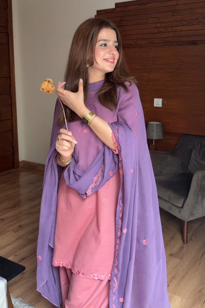 AIRA PINK 3PC ( FARSHI SHALWAR )
