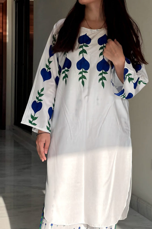 WHITE DOVE DESIGN TWO PIECE SUITS (Premium Lilen)